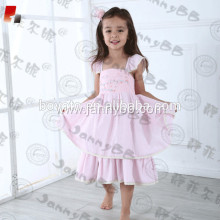 embroidery pink flutter sleeve toddler dress
